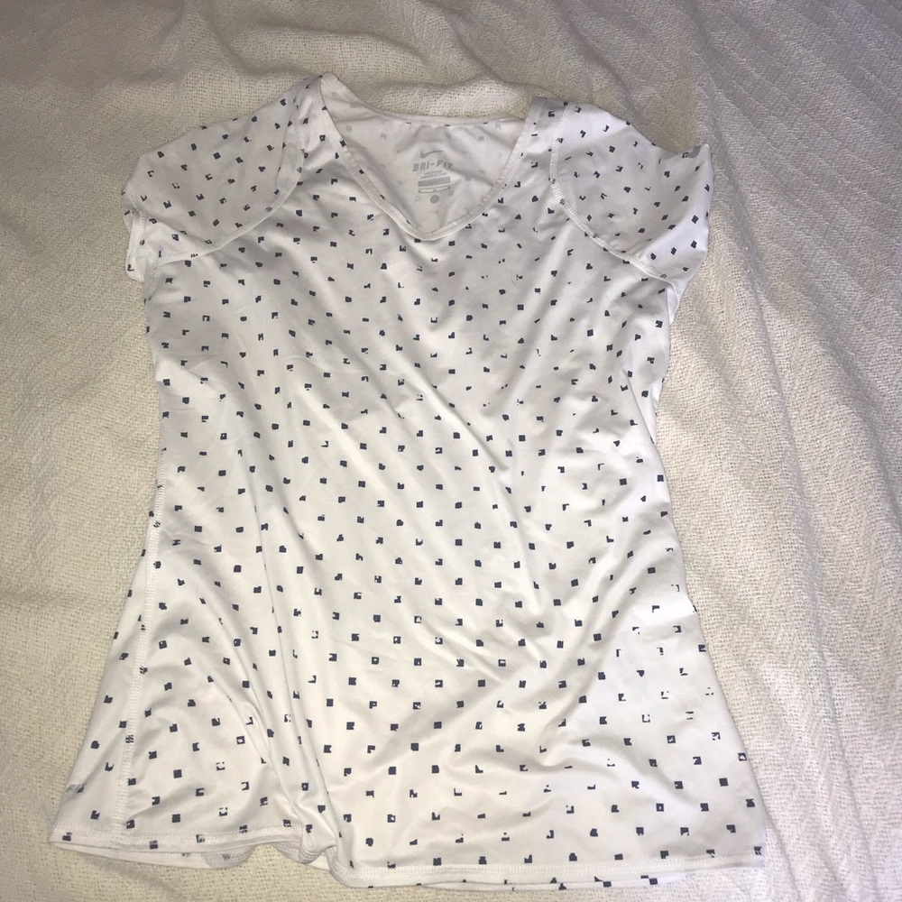 Nike blue confetti workout top